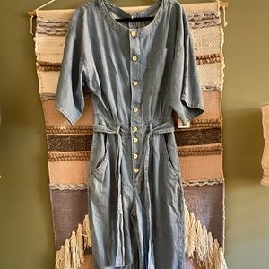 Free People Denim Jumpsuit